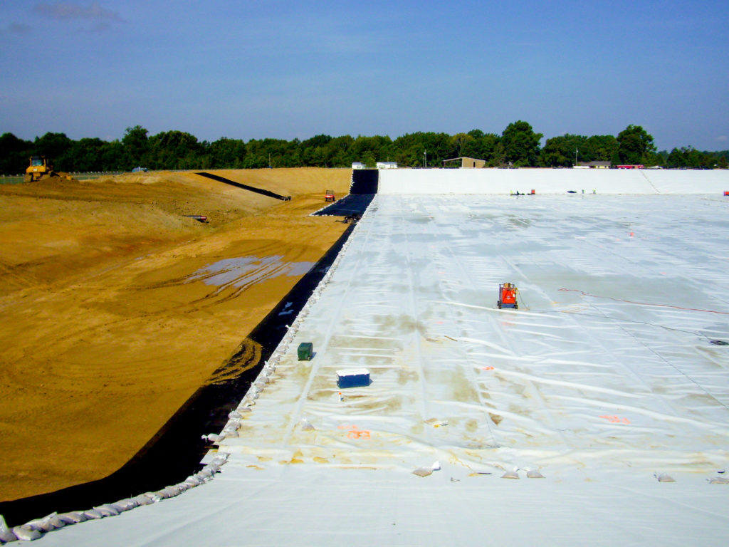 Geosynthetic Conductive Liner | Cardinal Gas Brine Pond